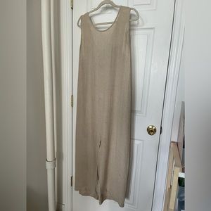 Black Crane Linen Easy Sleeveless Jumpsuit - SMALL